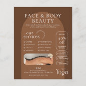 Modern Boho Terracotta Beauty Spa Salon Marketing Flyer (Voorkant)