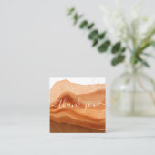 modern boho terracotta bedankt voor je bestelling vierkante visitekaartje (Staand voorkant)