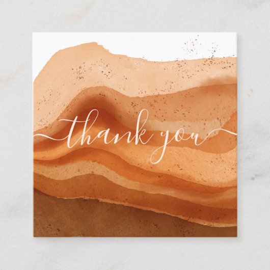 modern boho terracotta bedankt voor je bestelling vierkante visitekaartje (Voorkant)