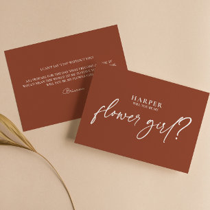 Modern Boho Terracotta Bloemenmeisje Voorstel Kaar