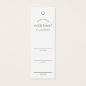 Modern Boho Terracotta Boutique Kleding Prijs Labe Mini Visitekaartjes (Achterkant)