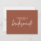Modern Boho Terracotta Bridesmaid proposal Kaart (Voorkant)