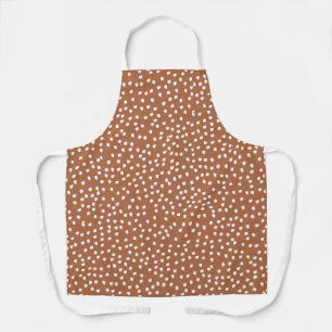 Modern Boho terracotta bruin Polka Dot Schort