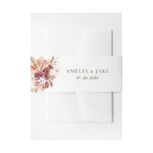 Modern Boho Terracotta & Burgundy Floral Wedding Uitnodigingen Wikkel (Voorkant Voorbeeld)