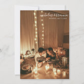 Modern Boho Terracotta Burnt Oranje Foto Weddensch Kaart (Achterkant)