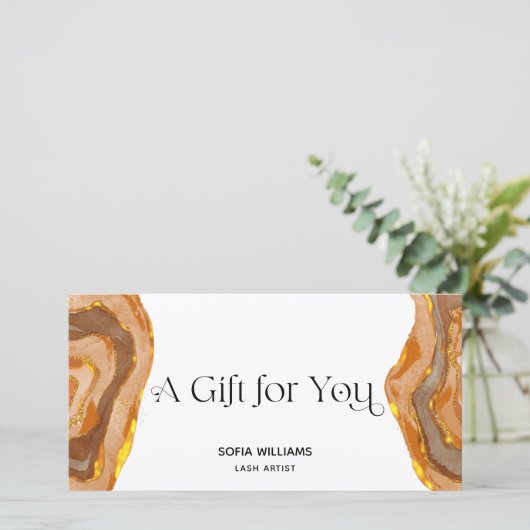 Modern Boho Terracotta Certificate Gift Kaart (Staand voorkant)