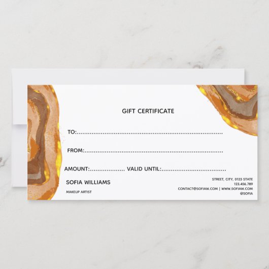 Modern Boho Terracotta Certificate Gift Kaart (Achterkant)