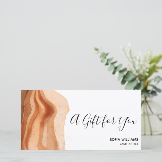 Modern Boho Terracotta Certificate Gift Kaart (Staand voorkant)