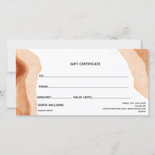 Modern Boho Terracotta Certificate Gift Kaart (Achterkant)