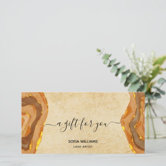 Modern Boho Terracotta Certificate Gift Kaart (Staand voorkant)