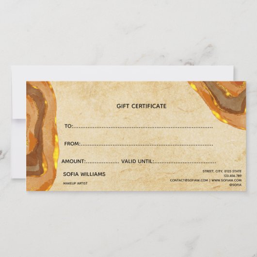 Modern Boho Terracotta Certificate Gift Kaart (Achterkant)