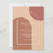 Modern Boho Terracotta Couple Names Arch Wedding Kaart (Voorkant)