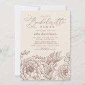 Modern Boho Terracotta Floral Bachelorette Party Kaart (Voorkant)