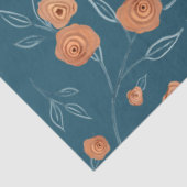 Modern BOHO Terracotta Floral Waterverf ontkoppeli Tissuepapier (Detail)