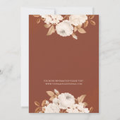 Modern Boho Terracotta Floral Wedding Invitation Kaart (Achterkant)