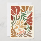Modern Boho Terracotta Herfst Floral Wedding Kaart (Achterkant)