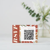 Modern Boho Terracotta Herfst Floral Wedding RSVP Informatiekaartje (Staand voorkant)