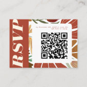 Modern Boho Terracotta Herfst Floral Wedding RSVP Informatiekaartje (Voorkant)