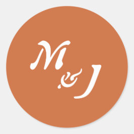 Modern Boho Terracotta Minimalist Envelope Seals Ronde Sticker