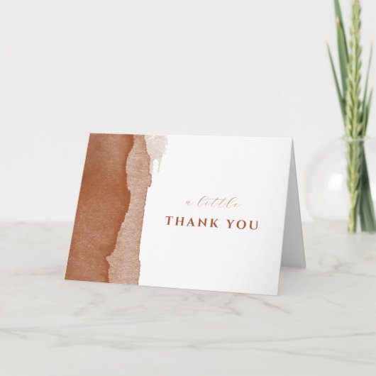 Modern Boho Terracotta Ombre Baby shower Bedankkaart (Voorkant)