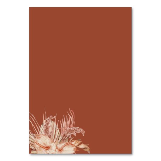 Modern Boho Terracotta Rustic Wedding Kaart (Achterkant)