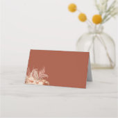 Modern Boho Terracotta Rustic Wedding Plaatskaartje (Achterkant)