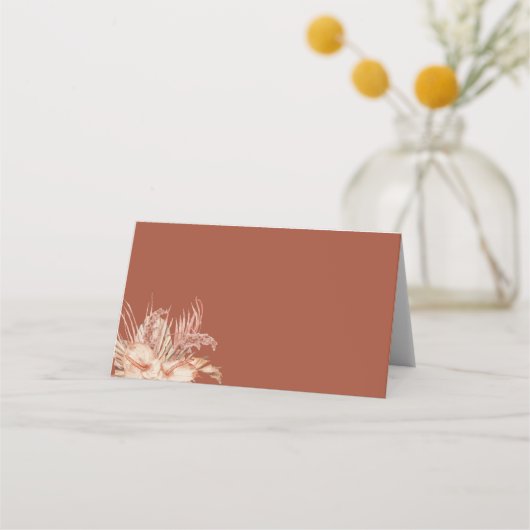 Modern Boho Terracotta Rustic Wedding Plaatskaartje (Achterkant)
