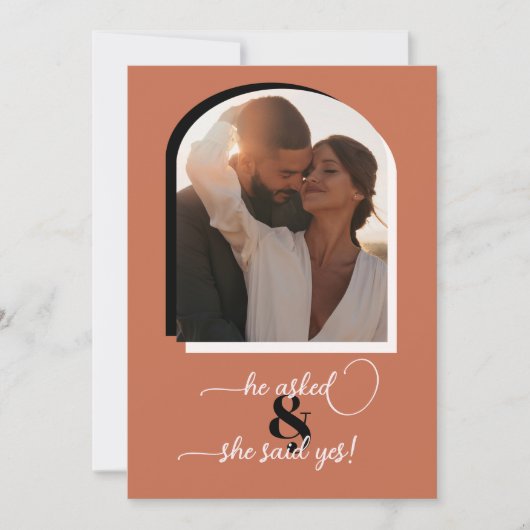 Modern Boho Terracotta Save the Date Aankondiging (Voorkant)