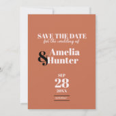 Modern Boho Terracotta Save the Date Aankondiging (Achterkant)