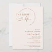 Modern Boho Terracotta Script Rehearsal Dinner Kaart (Voorkant)