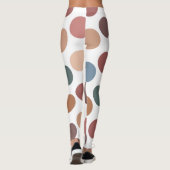 Modern Boho Terracotta & Teal Polka Dot Leggings (Achterkant)