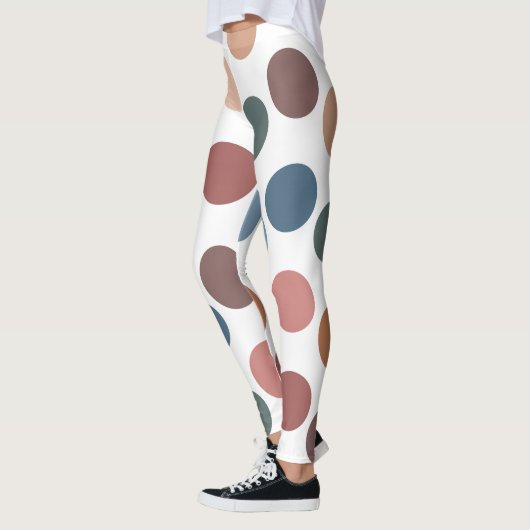 Modern Boho Terracotta & Teal Polka Dot Leggings (Links)