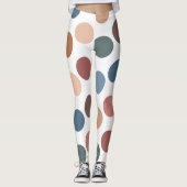 Modern Boho Terracotta & Teal Polka Dot Leggings (Voorkant)