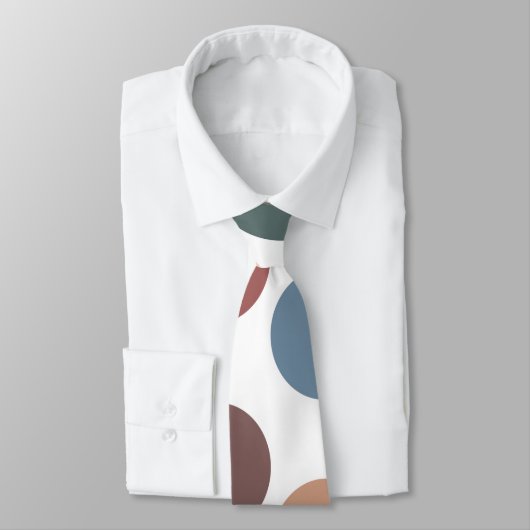 Modern Boho Terracotta & Teal Polka Dot Stropdas (Gebonden)