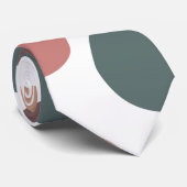 Modern Boho Terracotta & Teal Polka Dot Stropdas (Opgerold)