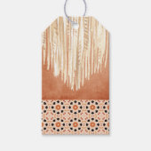 Modern Boho Terracotta Tegel Macrame Cadeaulabel (Voorkant)