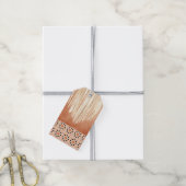 Modern Boho Terracotta Tegel Macrame Cadeaulabel (Met Touw)