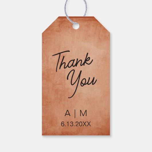 Modern Boho Terracotta Tegel Macrame Cadeaulabel (Achterkant)