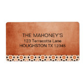 Modern Boho Terracotta Tegel Southwestern Adres Etiket (Voorkant)