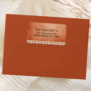 Modern Boho Terracotta Tegel Southwestern Adres Etiket