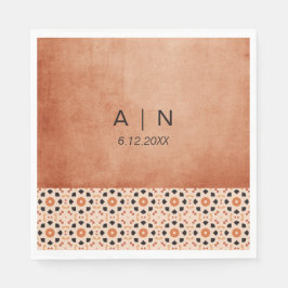 Modern Boho Terracotta Tegel Wedding Servet