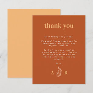 Modern Boho Terracotta Wedding Bedankt