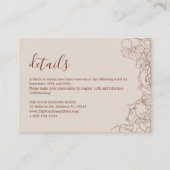 Modern Boho Terracotta Wedding Details Informatiekaartje (Voorkant)