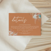Modern Boho Terracotta Wedding Details Informatiekaartje