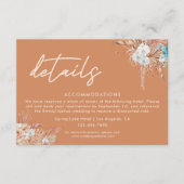 Modern Boho Terracotta Wedding Details Informatiekaartje (Voorkant)