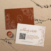 Modern Boho Terracotta Wedding Details QR Code Informatiekaartje