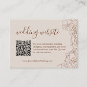 Modern Boho Terracotta Wedding Details QR Code Informatiekaartje (Voorkant)