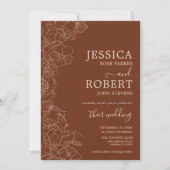 Modern Boho Terracotta Wedding Invitation Kaart (Voorkant)