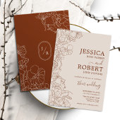Modern Boho Terracotta Wedding minimalist Kaart