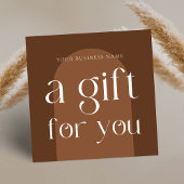 Modern Boho Terracotta Zakelijk Cadeaubon Vierkante Visitekaartje